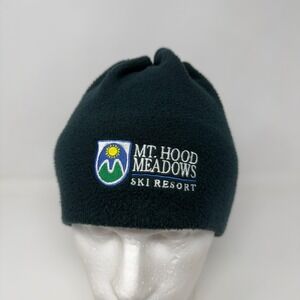 Mt Hood Meadows Ski Resort Merkley Headgear Fleece Beanie Tassel Green Canada